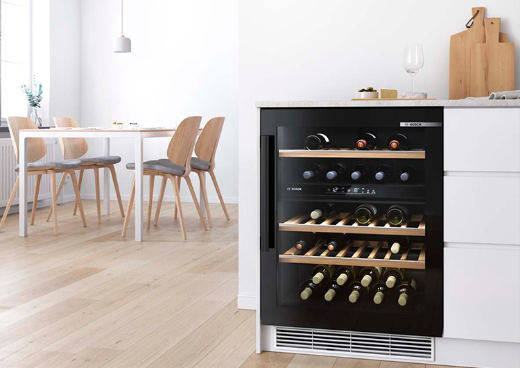 vinoteca con dos zonas diferentes de temperatura