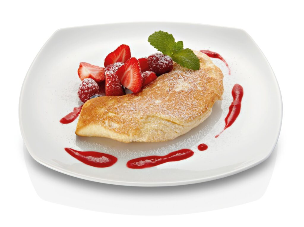 Souffle de tortilla con fresas