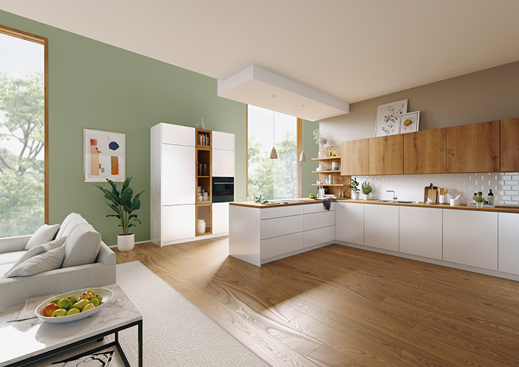 Cocinas nórdicas con combinaciones de madera